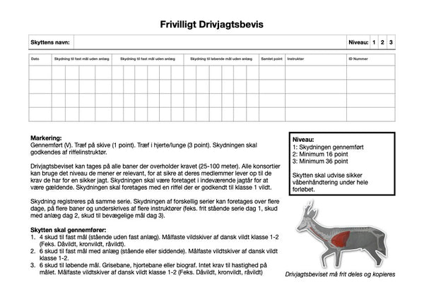 Frivilligt dansk drivjagtsbevis